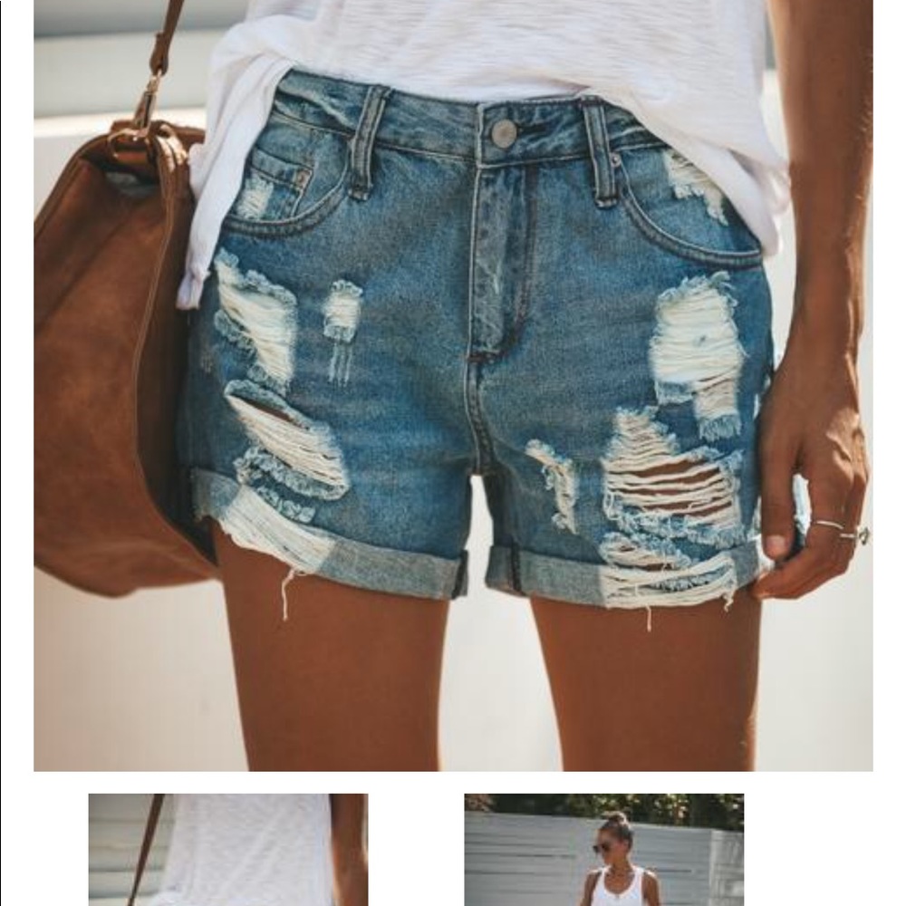Distressed shorts